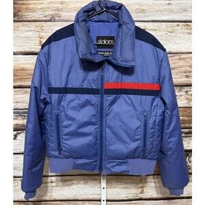 Vintage Slalom Ski Jacket Womens Size Large Goose Down Filled Full Zip 80s